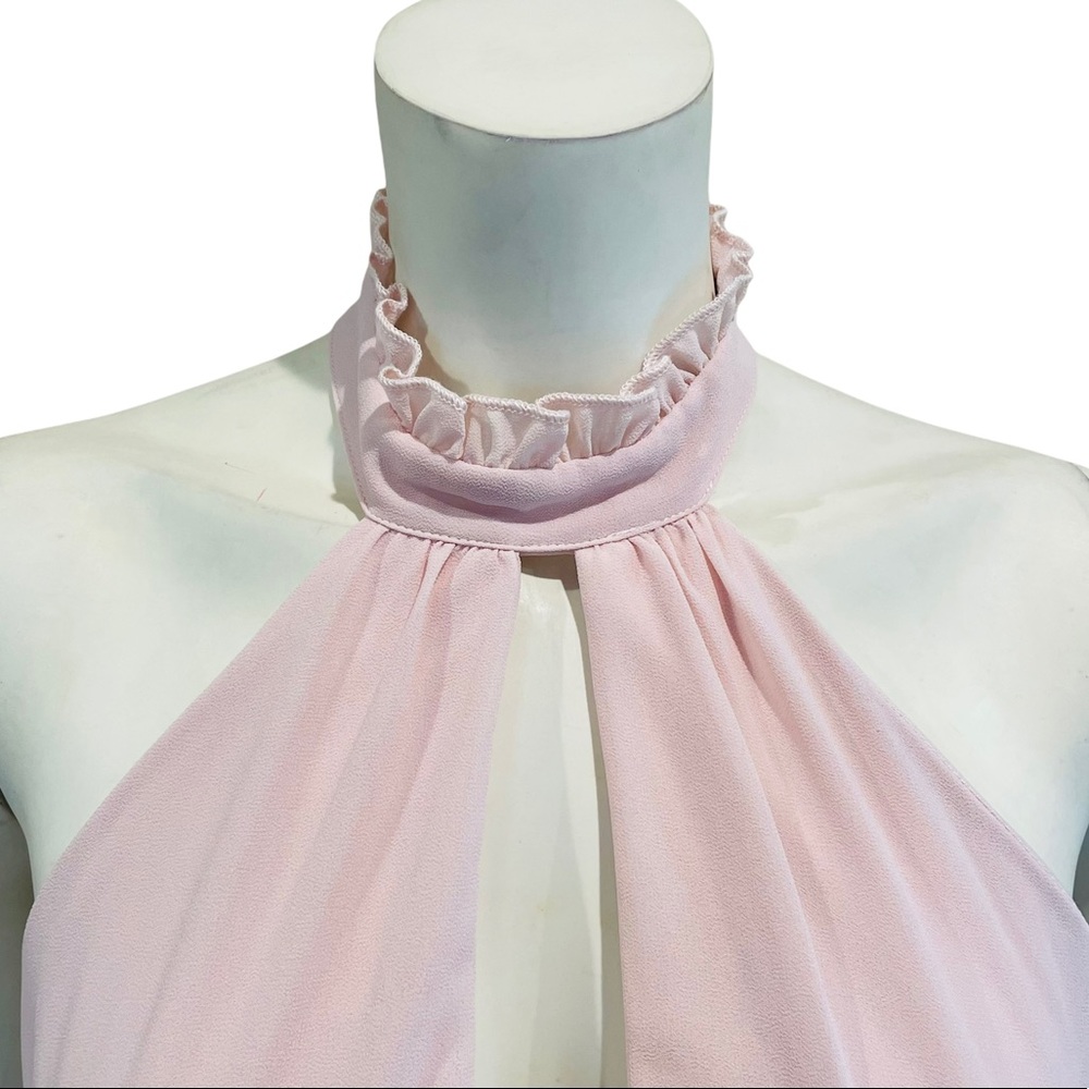 Lulu’s First Comes Love Pink Chiffon Halter Maxi Dress - Picture 3 of 13